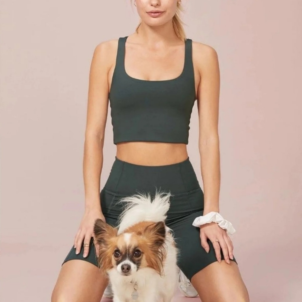 NEW Girlfriend Collective Paloma Bra Top Moss XS